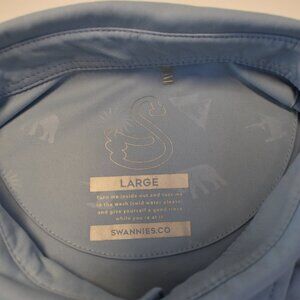 Swannies Men's Golf Polo Size Large - Pattern Belize Pyramids, Sun, & Elephants